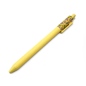 Yellow With Floral Cap Gel Pen By Pedaller Designs