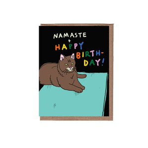 Yoga Cat Birthday Card By La Familia Green