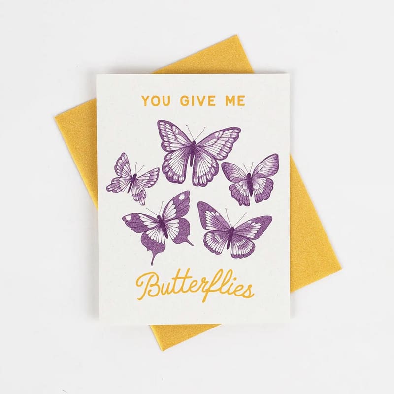 You Give Me Butterflies Card By Bromstad Printing Co.