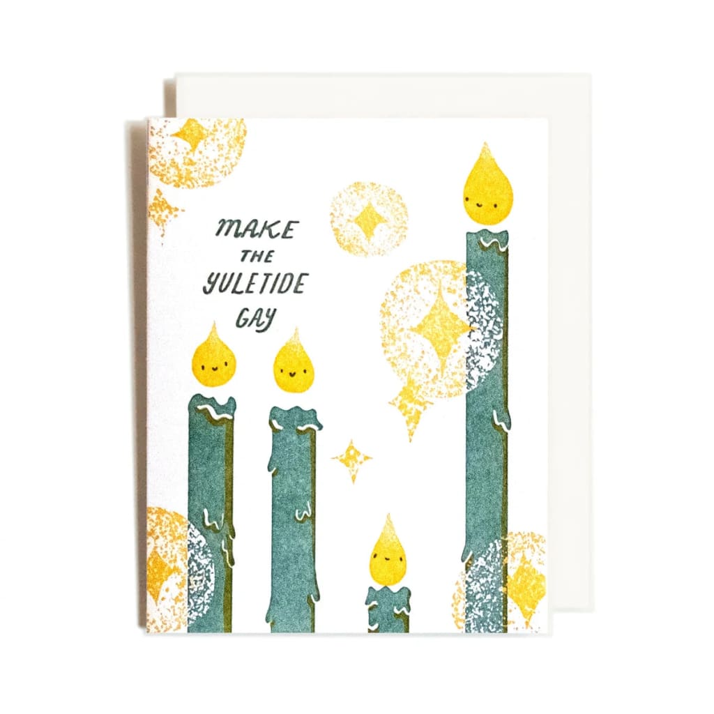 Yuletide Candles Card By Homework Letterpress