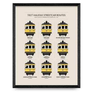 1927 Halifax Streetcar 9 Routes 11x14 Print By Inkwell