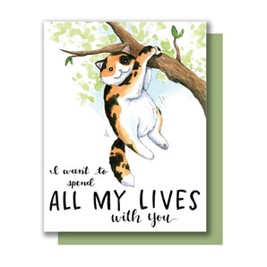 All My Lives Cat Card By Paper Wilderness