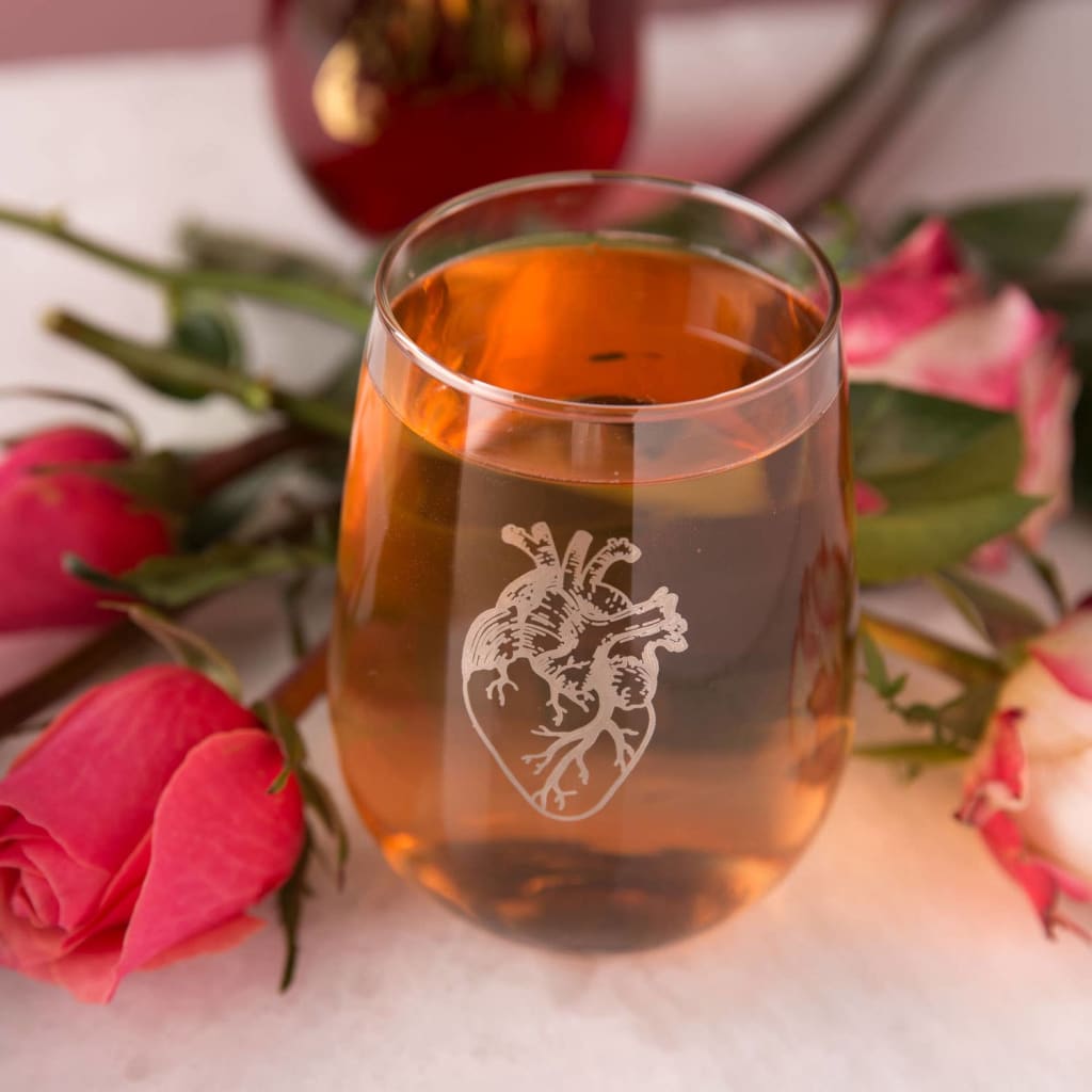 Anatomical Heart Stemless Wine Glass By Counter Couture