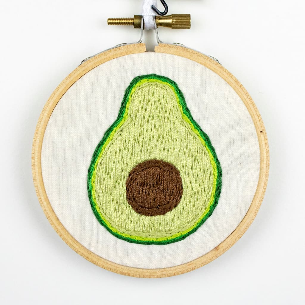 Avocado Embroidery By Katiebette