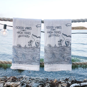 Bay of Fundy High Tides Tea Towel By The Far Away Shop
