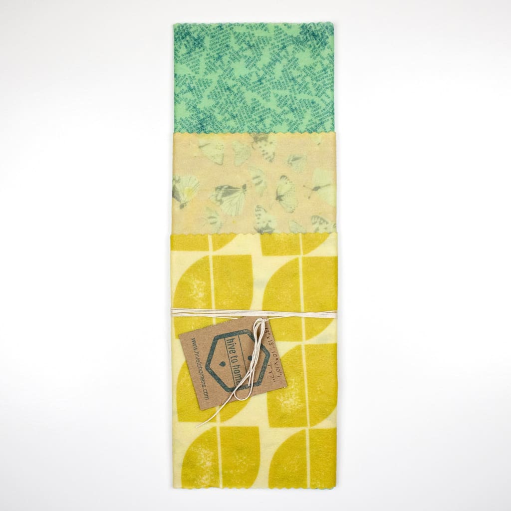 Beeswax Square Wrap - 3 Pack - 13/10/7 By Hive To Home NS