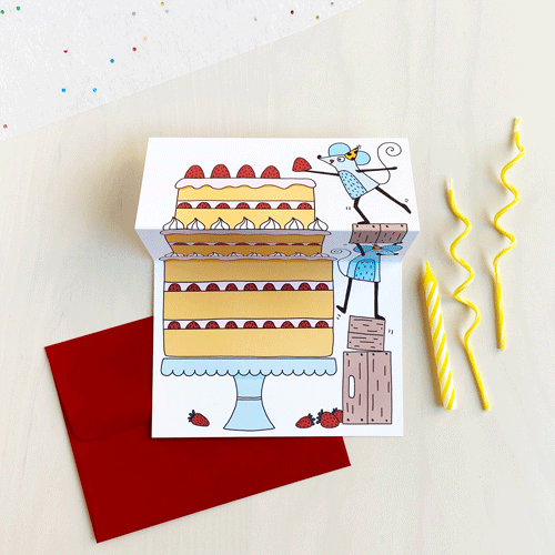 Big Cake Unfolding Card By Petit Happy