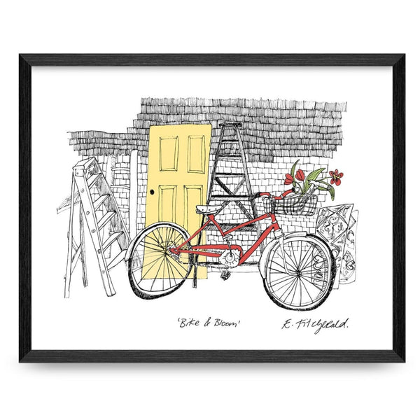 Bike & Bloom 8.5x11 Print By Emma FitzGerald Art Design