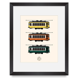 Birney Streetcar Trio 11x14 Print By Inkwell Originals