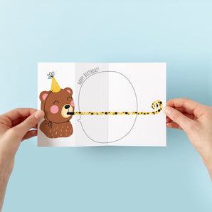 Birthday Bear Unfolding Card By Petit Happy