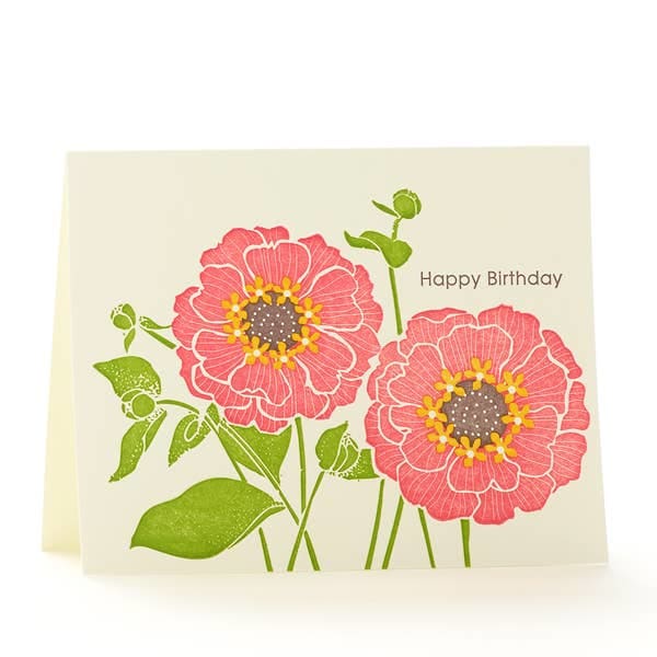 Birthday Zinnias Card By Ilee Papergoods