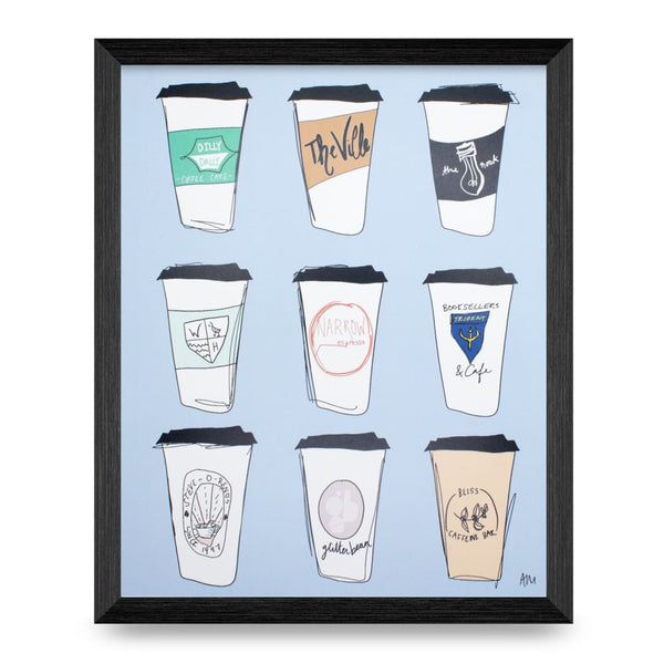 Blue Halifax Coffee Cups 8x10 Print By Adele Mansour