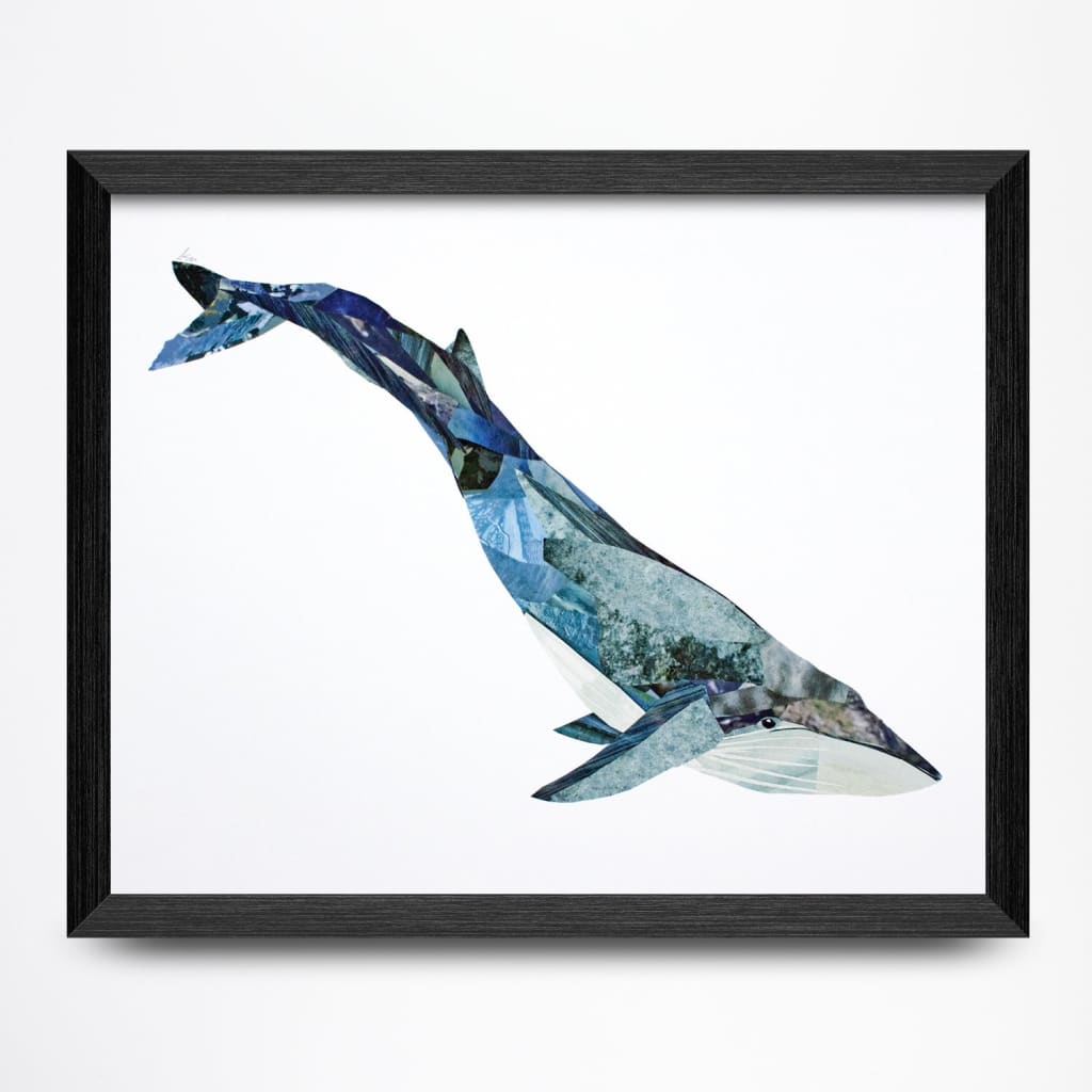 Blue Whale Collage 11x8.5 Print By A. K. Doak