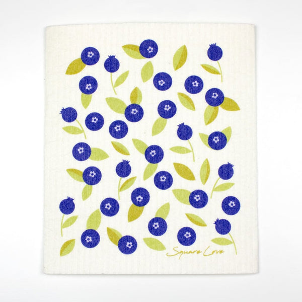 Blueberries Swedish Dish Cloth By Square Love