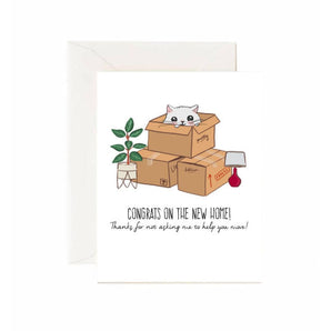 Cat in Box New Home Card By Jaybee Design