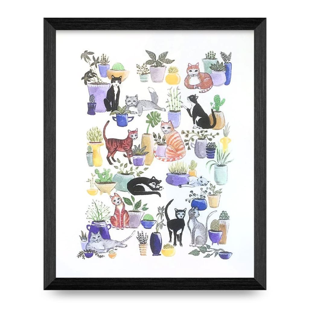 Cats & Plants 8x10 Print By Sarah Duggan Creative Works