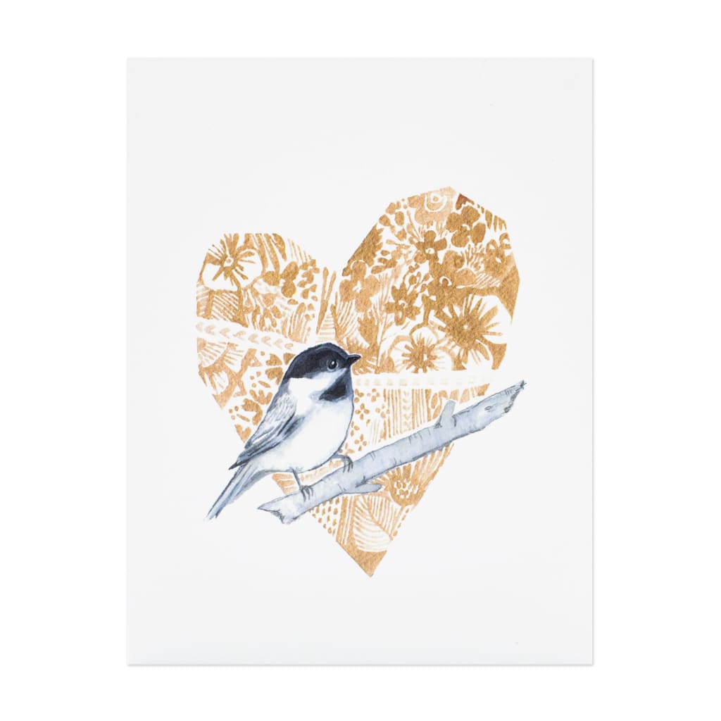 Chickadee & Heart Card By Sarah Duggan Creative Works