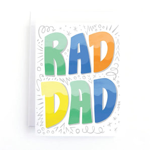 Colourful Rad Dad Card By Pedaller Designs