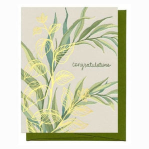 Congrats Leaf Foil Card By Kiss The Paper