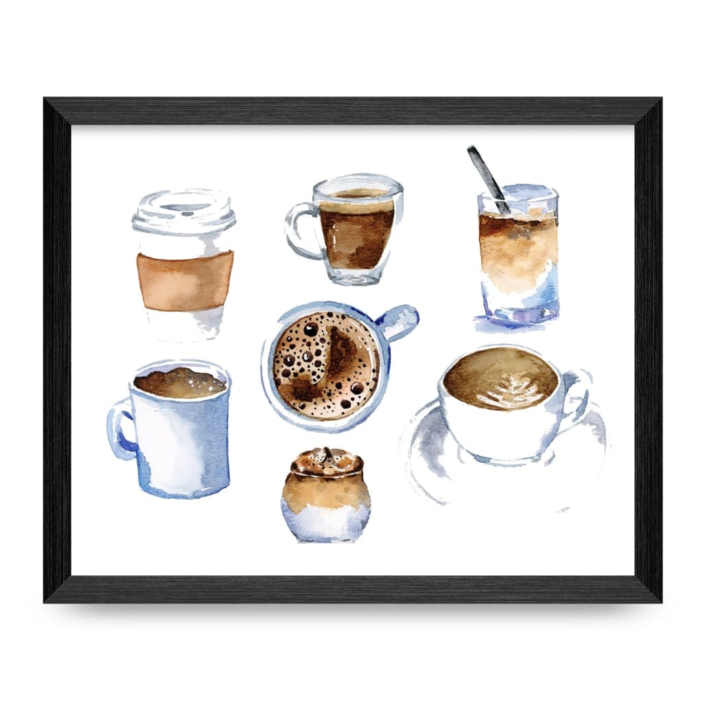 Cups of Coffee 8x10 Print By Janna Wilton Art