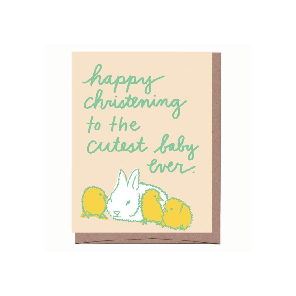 Cute Christening Card By La Familia Green