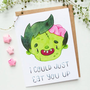 Cute Zombie Card By Vena Carr Illustration