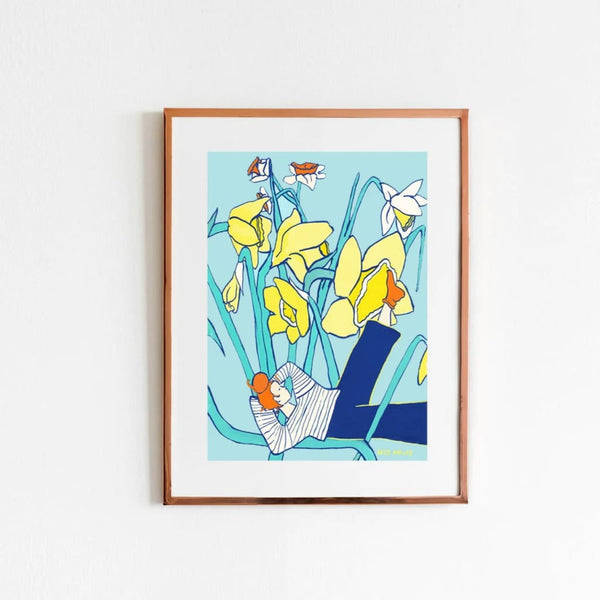 Daffodils 8.5x11 Print By Lizz Miles Art