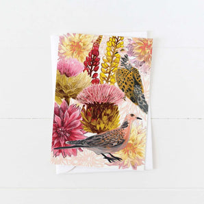 Dahlias Doves & Artichokes Card By Briana Corr Scott