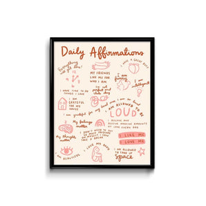 Daily Affirmations 8x10 Print By Abbie Ren Illustration
