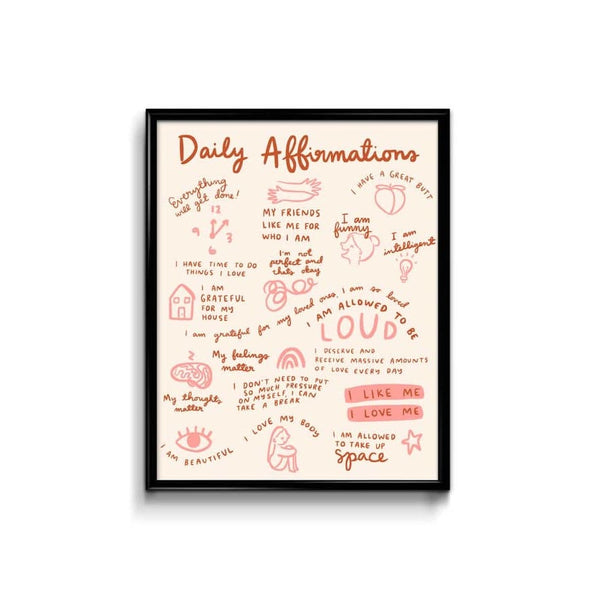 Daily Affirmations 8x10 Print By Abbie Ren Illustration