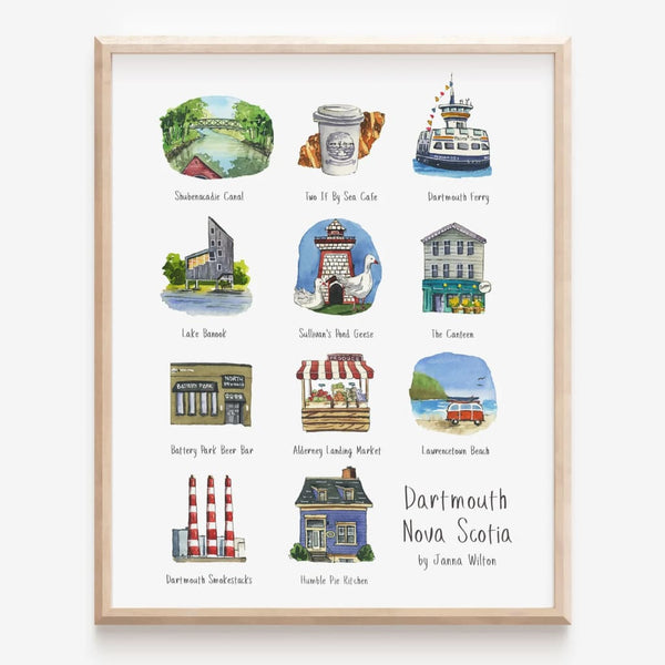 Dartmouth Locations 11x14 Print By Janna Wilton Art
