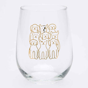 Dogs Stemless Wine Glass By Counter Couture