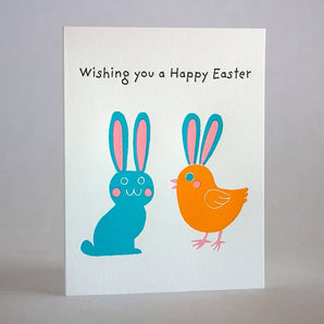Easter Bunny Chick Card By Fugu Press