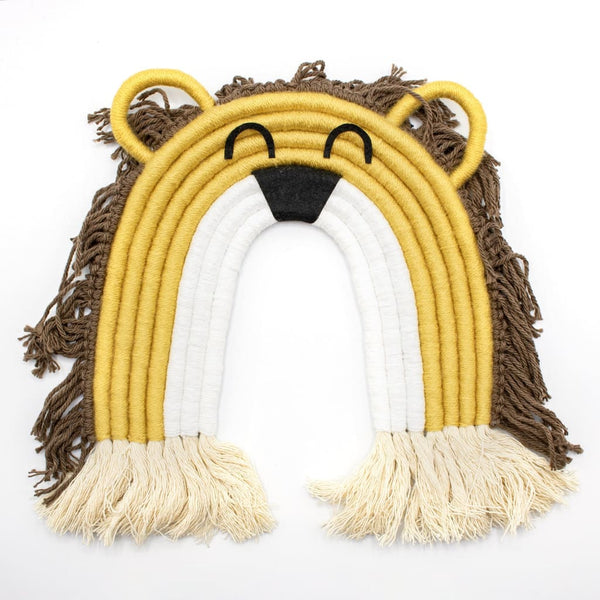 Extra Large Macrame Lion Wall Hanging By Beta Creations