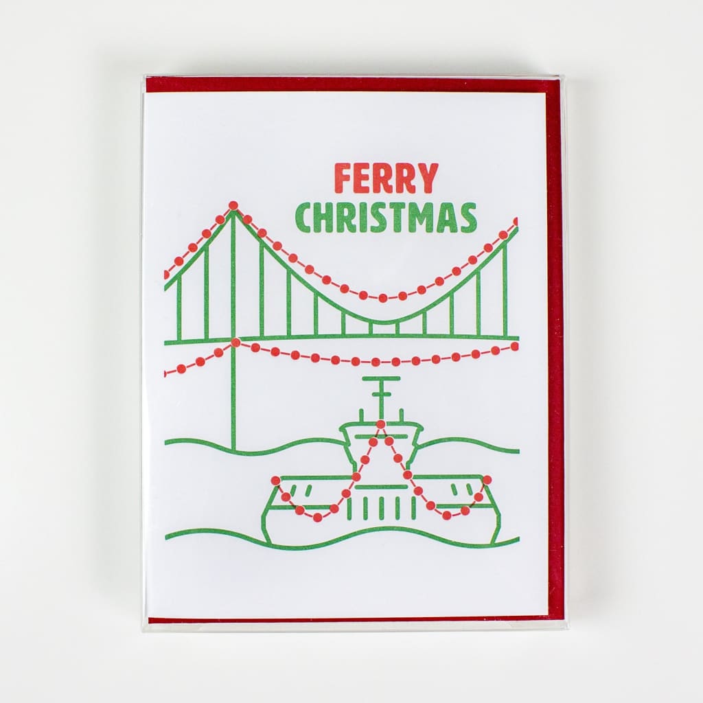 Ferry Christmas Card 5 Pack By Inkwell Originals
