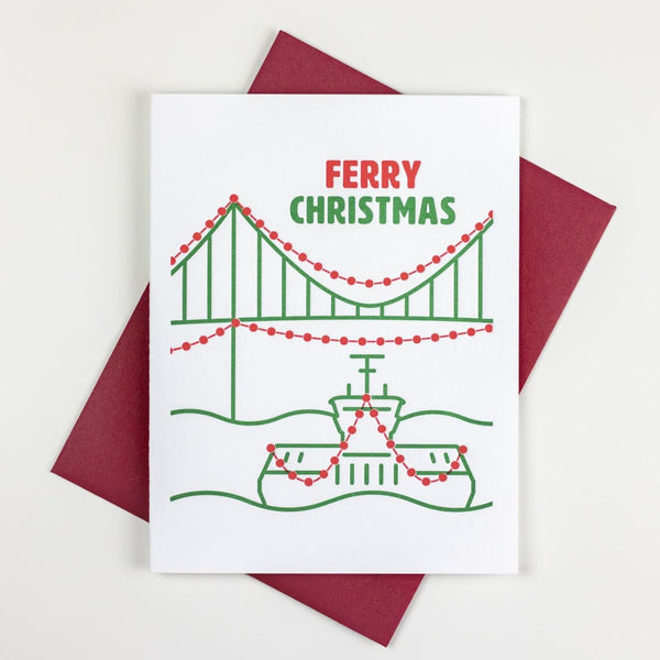 Ferry Christmas Card By Inkwell Originals