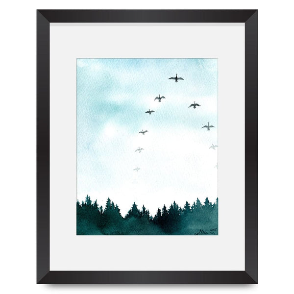 Flock of Birds 8.5x11 Print By Little Foible