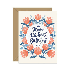 Floral Best Birthday Card By Hello Sweetie Design