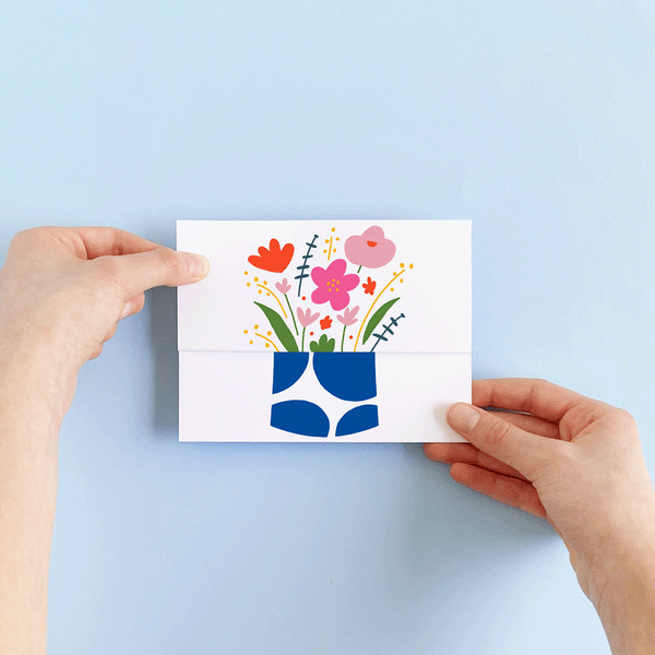 Flower Vase Unfolding Card By Petit Happy