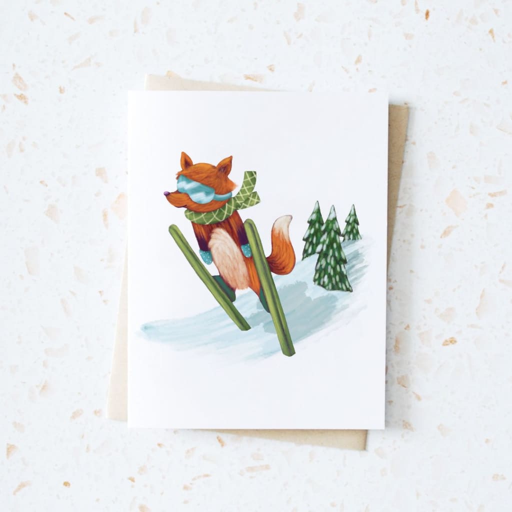 Fox Ski Long Jump Card By Hop & Flop