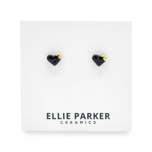 Gold Accent Heart Studs (various colours) By Ellie Parker