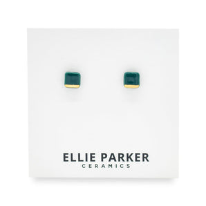 Gold Accent Square Studs (various colours) By Ellie Parker