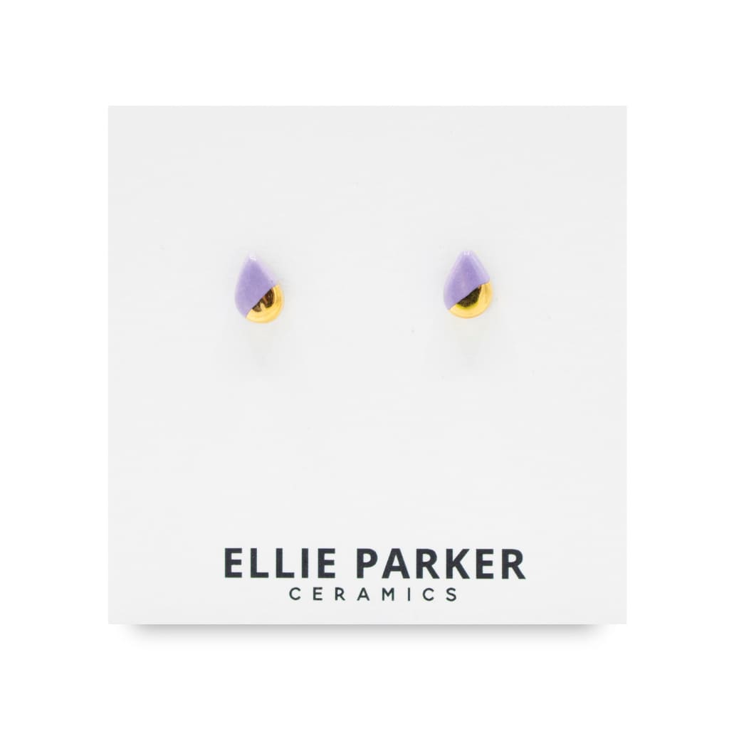 Gold Accent Teardrop Studs (various colours) By Ellie Parker