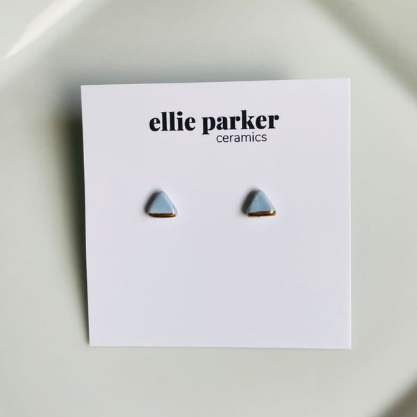 Gold Accent Triangle Studs (various colours) By Ellie Parker