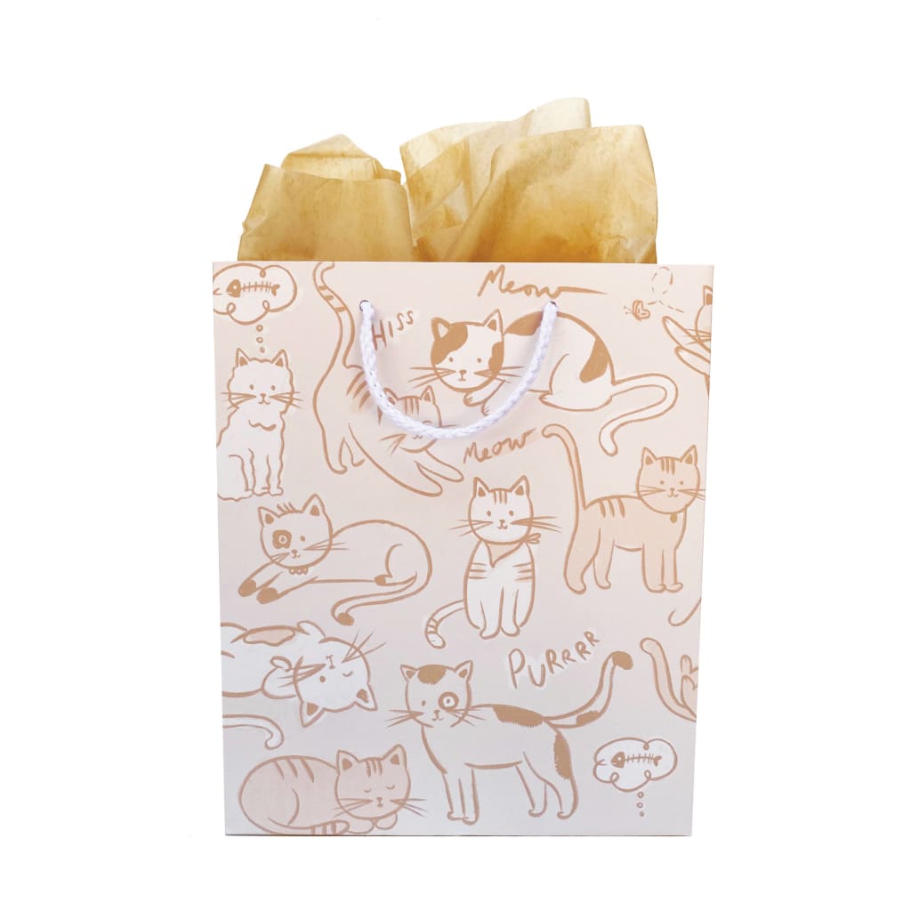 Gold Cats Gift Bag By The Social Type