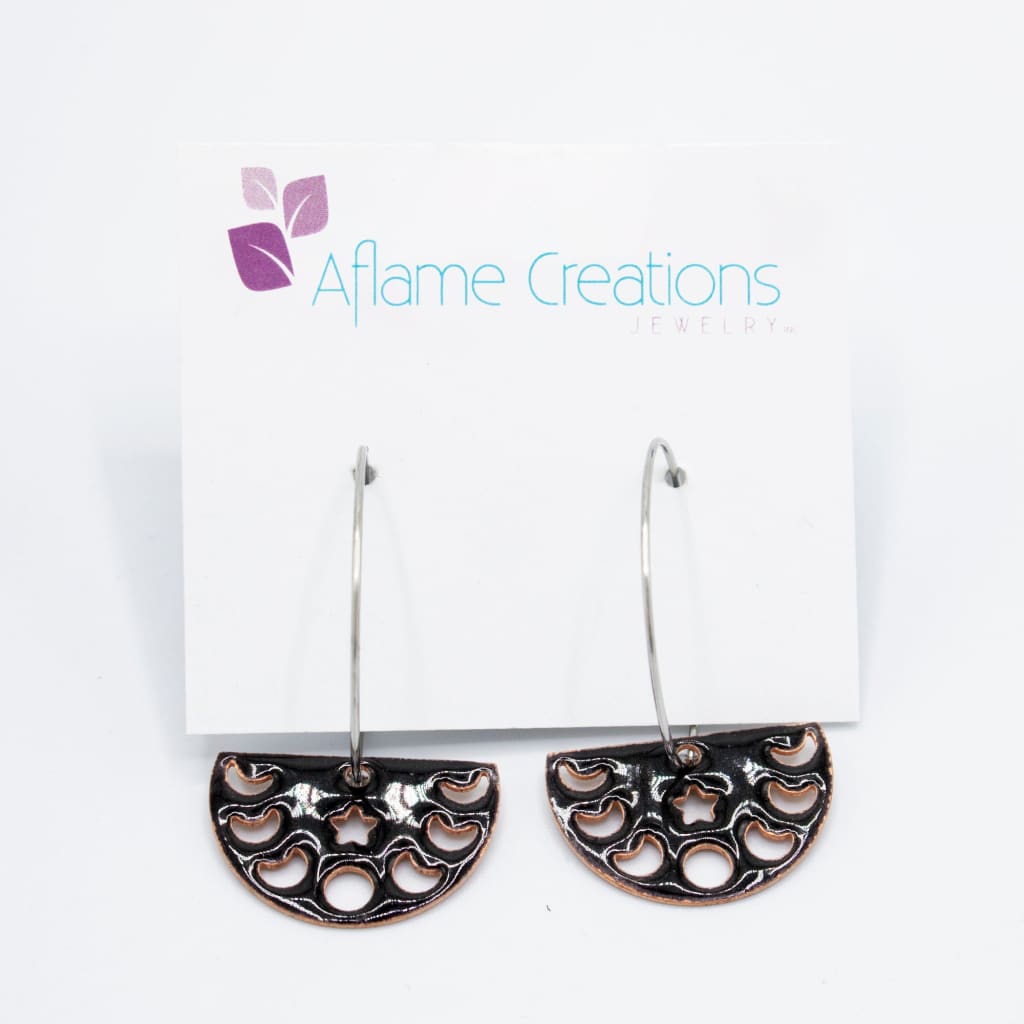 Half-Moon Phases Dangle Earrings (various colours) By