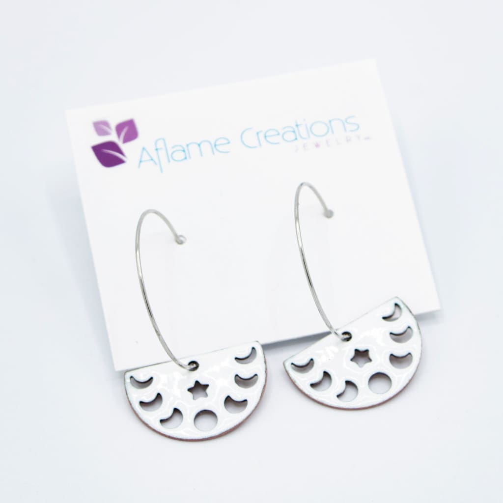 Half-Moon Phases Dangle Earrings (various colours) By