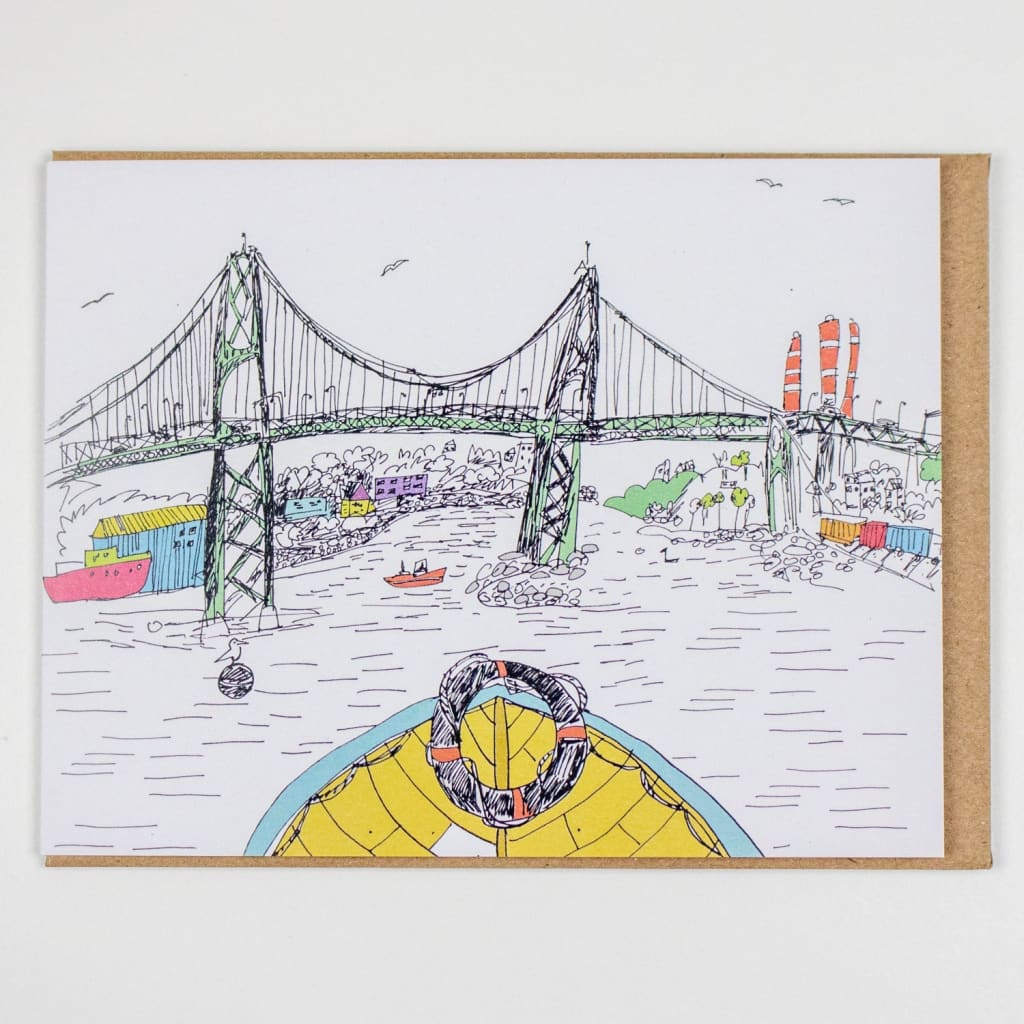 Halifax-Dartmouth Bridge Card By Emma FitzGerald Art &