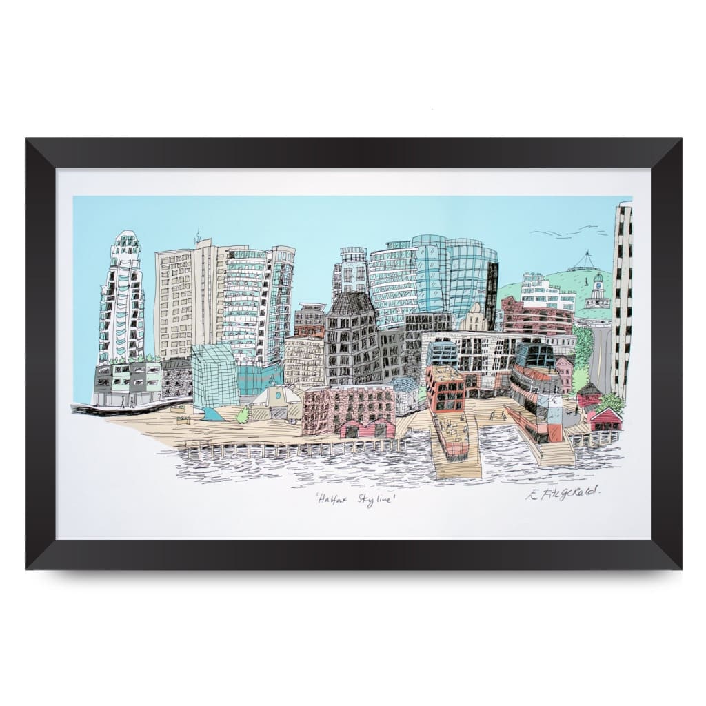 Halifax Skyline 22x15 Print By Emma FitzGerald Art & Design