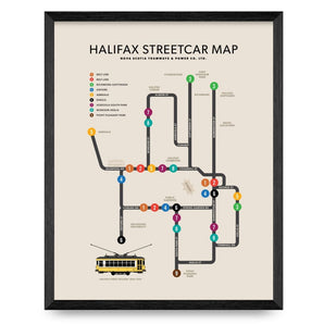 Halifax Streetcar Map 11x14 Print By Inkwell Originals